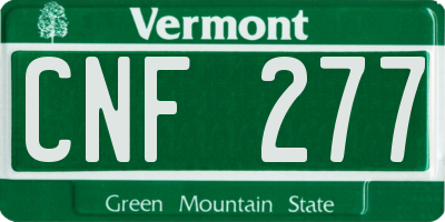 VT license plate CNF277