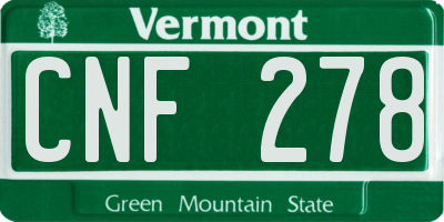VT license plate CNF278