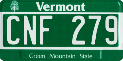VT license plate CNF279