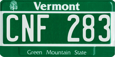 VT license plate CNF283