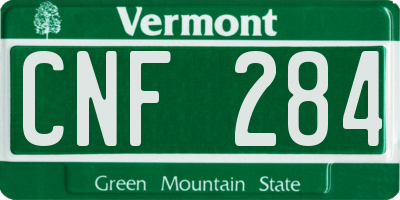VT license plate CNF284
