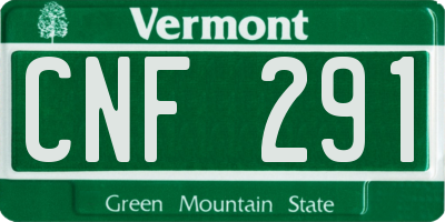 VT license plate CNF291