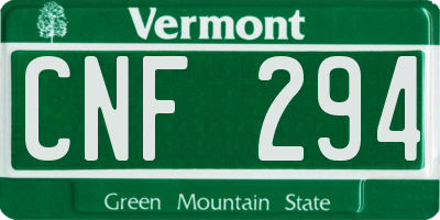 VT license plate CNF294