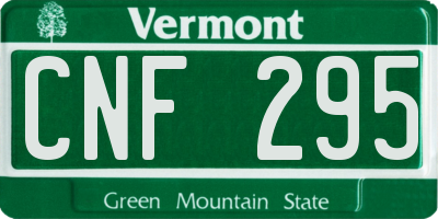 VT license plate CNF295