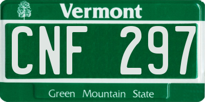 VT license plate CNF297