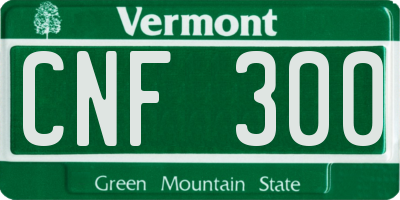 VT license plate CNF300