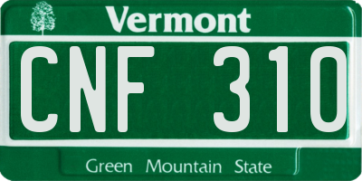 VT license plate CNF310