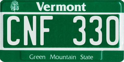 VT license plate CNF330