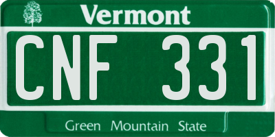 VT license plate CNF331