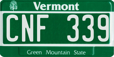 VT license plate CNF339