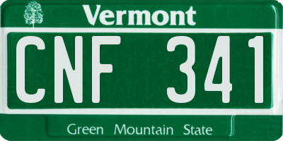 VT license plate CNF341