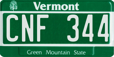 VT license plate CNF344