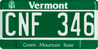 VT license plate CNF346