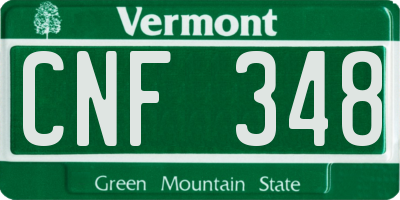 VT license plate CNF348