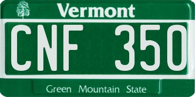 VT license plate CNF350