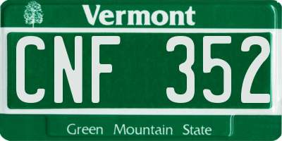 VT license plate CNF352