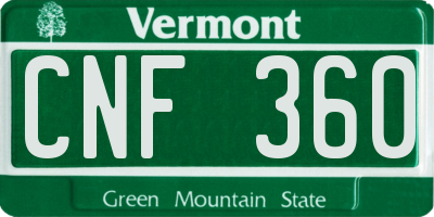 VT license plate CNF360