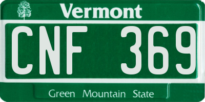 VT license plate CNF369