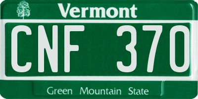VT license plate CNF370