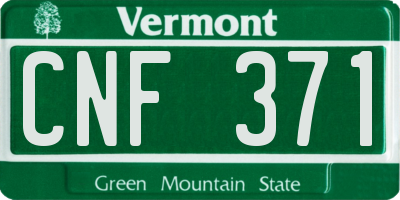 VT license plate CNF371