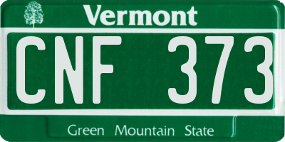 VT license plate CNF373