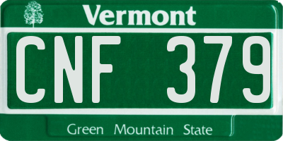 VT license plate CNF379