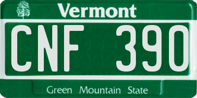VT license plate CNF390