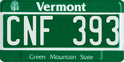 VT license plate CNF393
