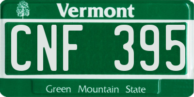 VT license plate CNF395