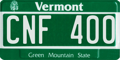 VT license plate CNF400