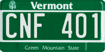 VT license plate CNF401