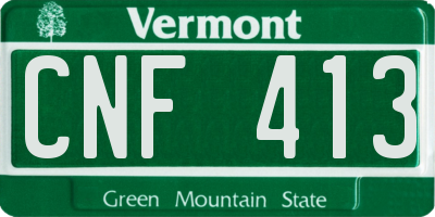 VT license plate CNF413