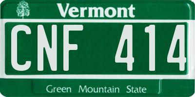 VT license plate CNF414