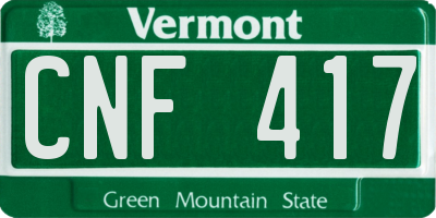 VT license plate CNF417