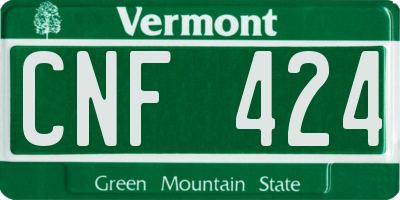 VT license plate CNF424