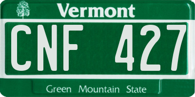 VT license plate CNF427