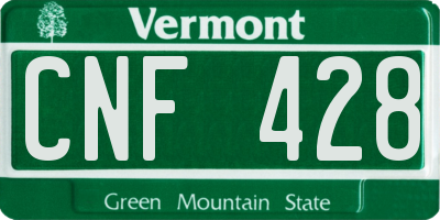 VT license plate CNF428