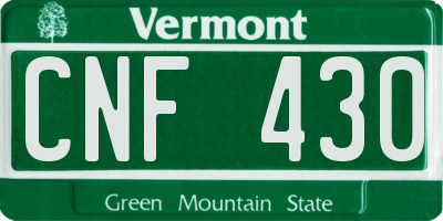 VT license plate CNF430