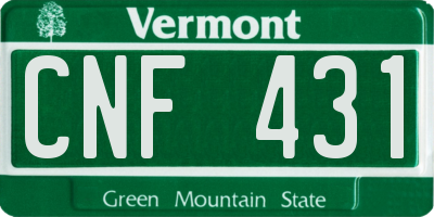 VT license plate CNF431