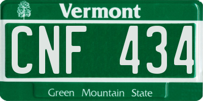 VT license plate CNF434