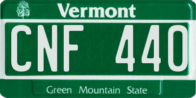 VT license plate CNF440