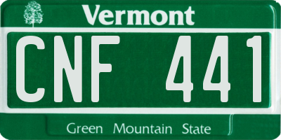 VT license plate CNF441