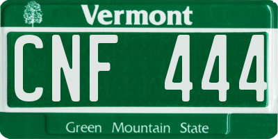 VT license plate CNF444