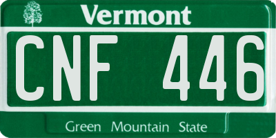 VT license plate CNF446