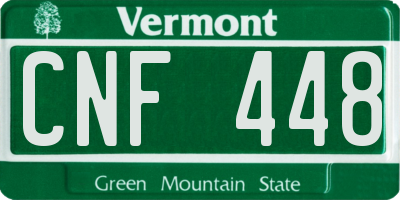 VT license plate CNF448