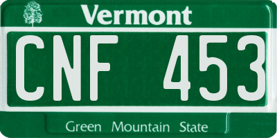 VT license plate CNF453