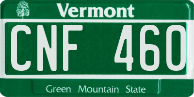 VT license plate CNF460