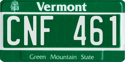 VT license plate CNF461
