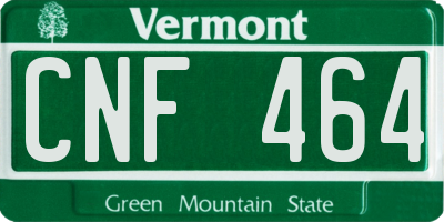 VT license plate CNF464