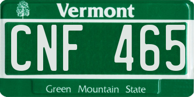 VT license plate CNF465